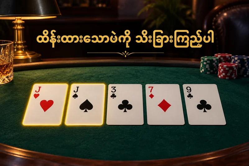 မူလဖဲငါးချပ်နှင့် Hold သတ်မှတ်ထားသော Jack နှစ်ချပ်